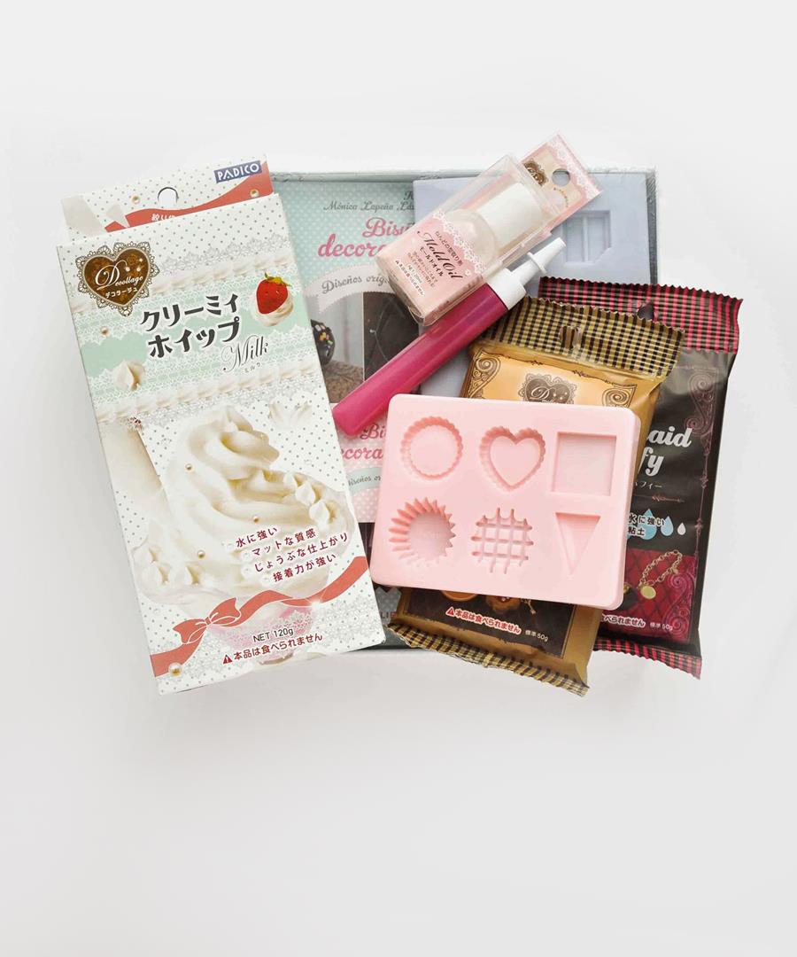 Libro + kit de materiales "Deco Sweets" | Kirei - Manualidades Japonesas - Modelado de flores - Curso manualidades Barcelona